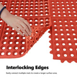 1PC Red Rubber Anti-Fatigue Kitchen Mat, 90x90x1.2cm, Thick Non-Slip Floor Mat 50548526