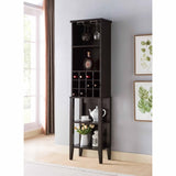 Wooden Wine bottle rack Metal wine glass rack Four shelves Red Cocoa color Espresso B107P239126