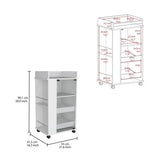 Baltimore Bar Cart with Casters, Glass Door and 2-Side Shelf B200P188861