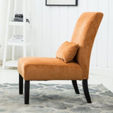 Pisano Contemporary Chenille Fabric Armless Accent Chair with Pillow, Orange T2574P164501