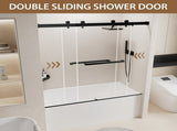 56-60" W x 60" H Frameless Double Sliding Shower Door, Bathtub Door, Premium 1/4" Thick T5595P489719