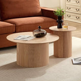 17.71 inch Round Fluted Side Table Circle Small Accent Table for Living Room Mid Century Circle W876P198964
