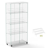 4 Tier Glass Display, Double Door Glass with Two Locks, Floor Standing Storage W1668P241907