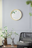 D20x1.5"Transitional Decor Style Mango Wood Wall Mirror Wall Decor with Frame of Solid Mango Wood W2078130545