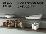 FM FURNITURE Greer Floating Shelf in Melamine x2,Smokey Oak B128P361103