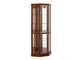 6 Shelf Lighted Corner Curio Cabinet with Adjustable Tempered Glass Shelves and Mirror Back, W1693P170906