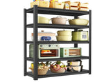5-Tier Metal Storage Shelving, Industrial Utility Rack, Adjustable Height Bookcase for Living Room, W1831P504779