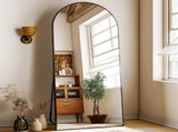 71"x26" Arched Full Length Mirror Freestading Full Body Floor Mirror, Black 69407674