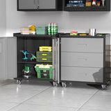 Heavy-Duty Metal Storage Cabinet with Wheels - 3 Drawer Tool Cabinet for Garage, Office, and Home T2398P222835