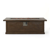 56'' Rectangular Outdoor MGO 50,000 BTU Propane Fire Pit, Brown Wood Pattern 57570.00BRN-50K