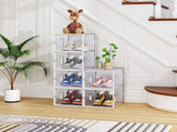 6-Piece Medium White Plastic Mesh Shoe Box Set - 35.00*25.00*19.00cm, Modular Design for Home 15361291