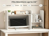 Expandable Desktop Bookshelf Organizer, 26"-38" Adjustable Length Countertop Storage Hutch with 68124095