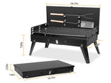 16.7x10x17.7in Portable Charcoal Grill Foldable BBQ Suitcase Grill Shelf For Outdoor Camping Picnics 77135778