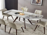 Retractable Imitation Sintered stone Table Expandable 55.12" to 78.74" can Seats 4-6 Person Heat W5630P456161