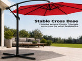 9.8FT Offset Cantilever Patio Umbrella with Crank & 8 Ribs, Easy Tilt Adjustment,UV Protection for 00476324