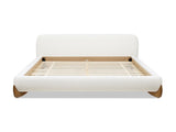 Alpine Puffy Modern Platform Bed, Queen, Ivory White Boucle B2719P281849