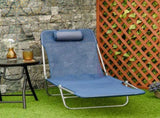 Folding Chaise Lounge Pool Chair, Patio Sun Tanning Chair, Outdoor Lounge Chair with 6-Position W2225141506