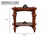 Classic Solid Wood Round Side Table with Lower Shelf W3137P506941