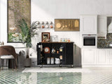 K&K 54.5" Farmhouse Kitchen Island with Power Outlet, Kitchen Storage Island with Internal Storage N707P170349B