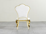 Dining Chairs Set of 2, Modern PU Leather Upholstered Chairs with Gold Stainless Steel Legs, Petal W2723P304375