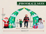 15FT Lighted Christmas Inflatable Archway, Inflatable Christmas Tree Arch with Santa and Snowman, 71142763
