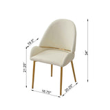 Dining Chair with PU Leather Beige color metal legs W50960340