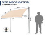 78.7"D x 47.2"W x"H Retractable Awning Khaki 14341534
