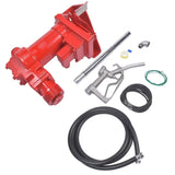 ZNTS Red 12 Volt 20 GPM Fuel Transfer Pump w/ Nozzle Kit for Car Truck Tractor Diesel Gas Gasoline 52418460