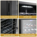 Dual Zone Wine and Beverage Refridgerator, 28 Bottle Wine Fridge with Independent Temperature 97057086