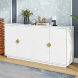 ZNTS TREXM Modern Functional Large Storage Space Sideboard with Wooden Triangular Handles and Adjustable WF318154AAK