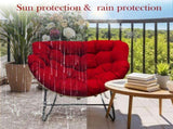 6.3" Outdoor Rocking Chair Cushion Waterproof & Fade-Resistant Egg Lounge Chair Pad with 6 99068411