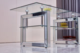 ZNTS W 39.4" X D 19.7 " X H 17.7" Transparent tempered glass coffee table, coffee table 05193550