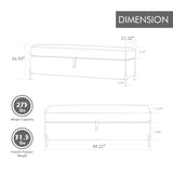 49.21"Wide Velvet Storage Soft Bench for Living Room, Entryway and Bedroom. Black W3118P272645