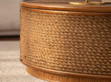 Round Rattan Coffee Table with Lift-Off Lid Storage, Hand-Woven Hemp Rope Trim, Boho-Chic Style, W3081P464721