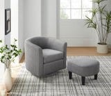 Swivel Accent Chair 360&deg Comfy Recliner Corduroy Arm Chair Single Sofa with Ottoman for Living Room W2582P179933