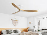 60 Inch Indoor Modern Ceiling Fan With 3 Color Dimmable 6 Speed Remote Control 3 Solid Wood Blade W934P145959