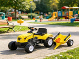 Yellow Kids Pedal Go Kart Tractor Ride on Toy with Shovel & Rake for Outdoor Construction Play 33721037