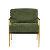 27.56" Modern Accent Chair with Plush Cushions, Minimalist Metal Frame, and Wooden Armrest Design N767P215306E