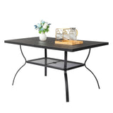 ZNTS 60*38*28.5in Iron With Umbrella Hole Patio Bar Table Black 15801327