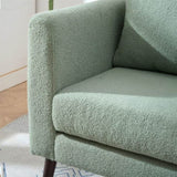 Barrel Chair, Teddy Fabric Accent Chair, Fabric Armchair Club Chair,Upholstered Arm Chair with Solid W1028P236497