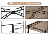 Outdoor Grill Gazebo 8 x 5 Ft, Shelter Tent, Double Tier Soft Top Canopy Steel Frame with hook 94343146