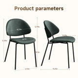 Set of 4 Upholstered PU Leather Dining Chairs Mid-Century Modern Dining Chairs with Curved Backrest W3010P291315