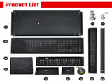 3-Tier DIY Detachable Utility Cart Storage Tool Cart With Steel Pegboard, Foldable Rolling Tool Cart W2801P283428