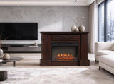 32" Electric Fireplace with Mantel, 1400W Freestanding Heater with LED Log Flame, Remote Control & 44214538