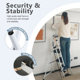 ladder, folding ladder stool, with anti slip wide pedals, steel ladder, with safety anti slip W2717P239455