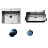 ZNTS 33Inch Top mount Kitchen Sink Drop-in, Farmhouse Kitchen Sink with Sink Protector 18 Gauge, 50769401