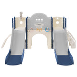 ZNTS Kids Slide Playset Structure 7 in 1, Freestanding Spaceship Set with Slide, Arch Tunnel, Ring Toss PP322884AAC