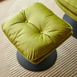 ZNTS Swivel Leisure chair lounge chair velvet APPLE GREEN color with ottoman W1805103944