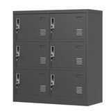 ZNTS 6-Door Employee Storage Locker, Metal Lockers for Office, Gym, School, and Homewith Card Slot 30035722