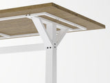 59"Bar Height Table with Footrest, Rectangular Wooden Tabletop Bar Table, Heavy Duty Metal Frame W757P506726